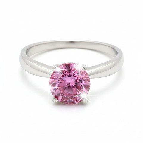 1.50ct Certified Natural VVS1 Pink Moissanite Wedding Ring Anniversary 18K Gold Pla 18K Gold Plated