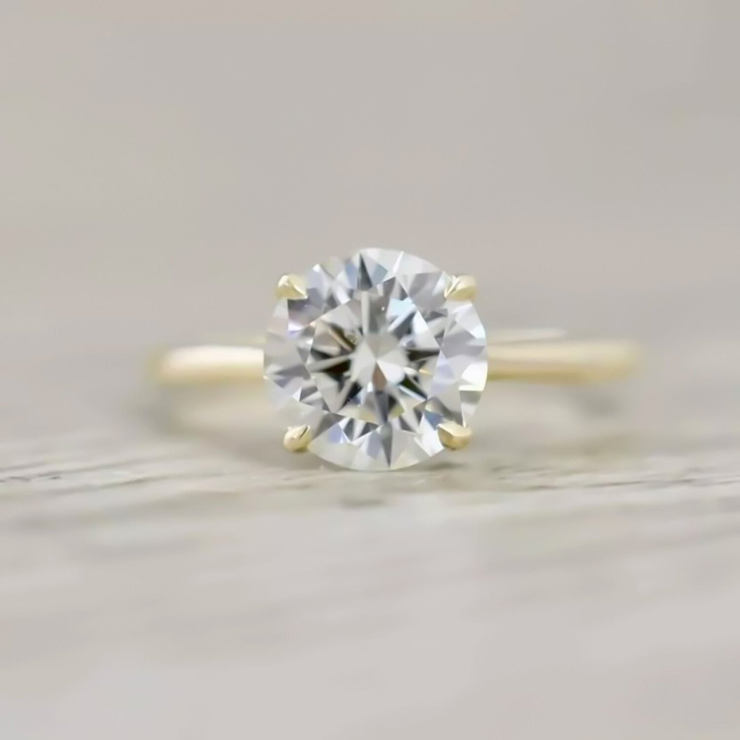 3.4ct Certified White Moissanite VS1 Ring For Anniversary Gift 18K Gold Plated Verm 18K Gold Plated