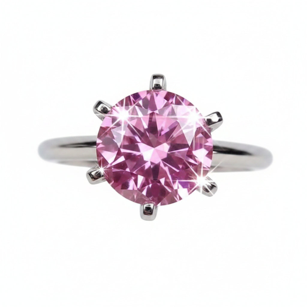 Certified 1.5ct Natural VVS1 Pink Moissanite Engagement Ring 925 Sterling Silve 18K 18K Gold Plated