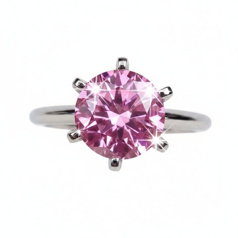 Certified 1.5ct Natural VVS1 Pink Moissanite Engagement Ring 925 Sterling Silve 18K 18K Gold Plated