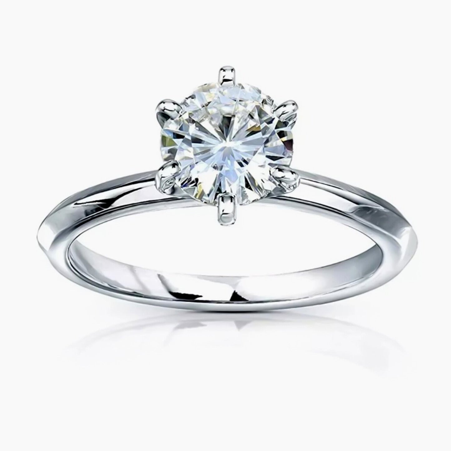 Certified 1.5ct Natural VS1 GH White Moissanite Engagement Ring 18K Gold Plated Ver 18K Gold Plated