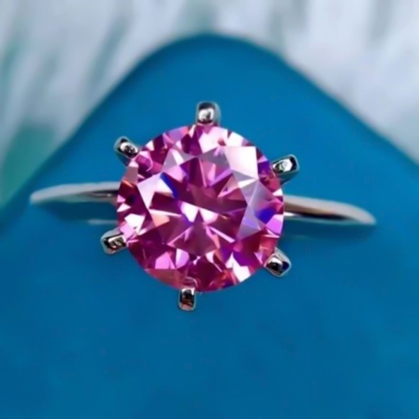 Certified 1.5ct Natural VVS1 Pink Moissanite Engagement Ring 925 Sterling Silve 18K 18K Gold Plated
