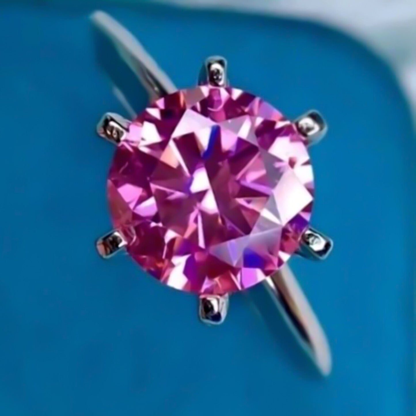 Certified 1.5ct Natural VVS1 Pink Moissanite Engagement Ring 925 Sterling Silve 18K 18K Gold Plated