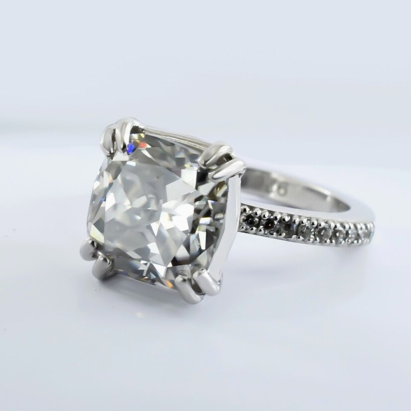 6.75ct White Moissanite Ring Natural VS1 Certified For Christmas 18K Gold Plated Ve 18K Gold Plated