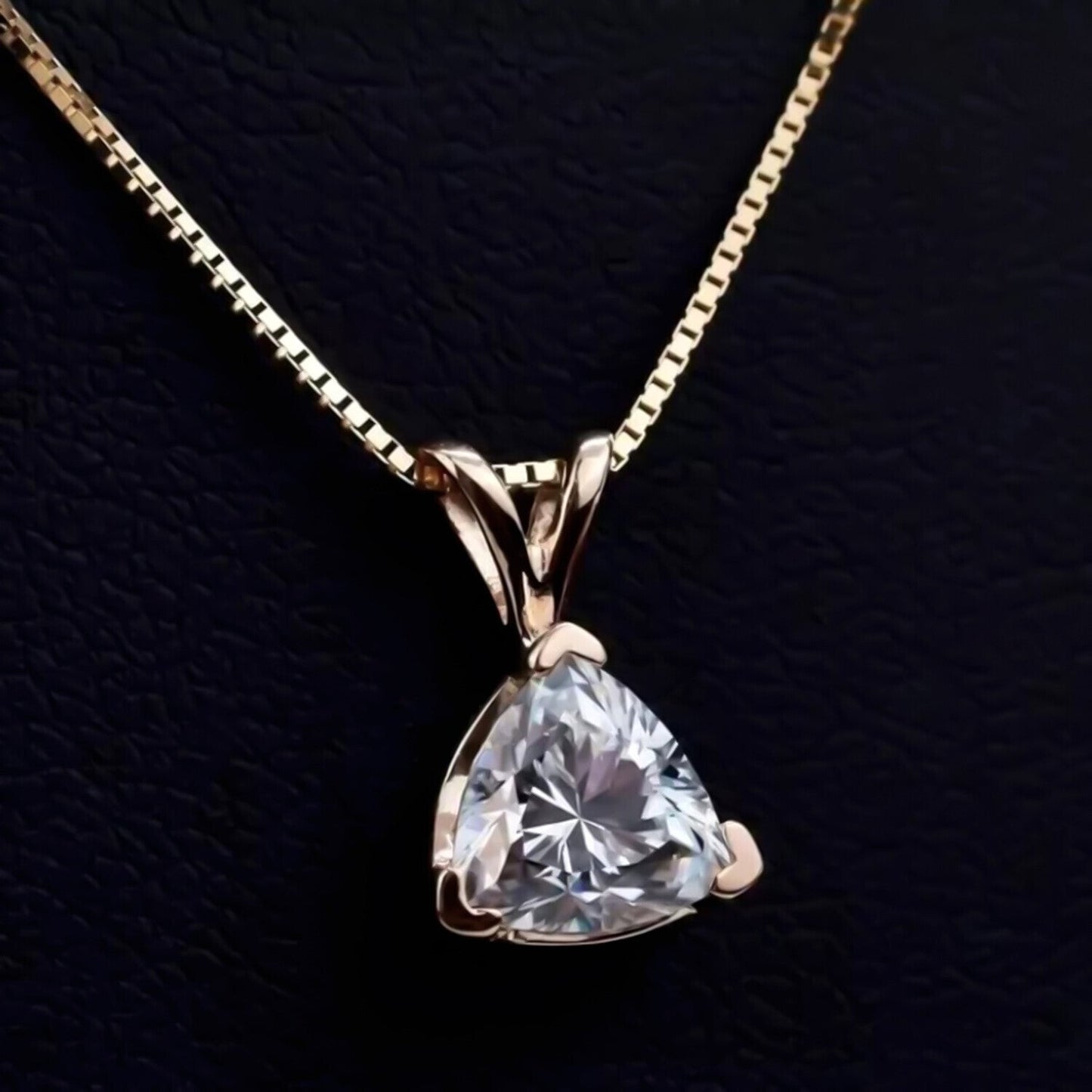 4.10 Ct White Moissanite Solitaire Pendant in Gold Vermeil Certified Gift - GEMHUB