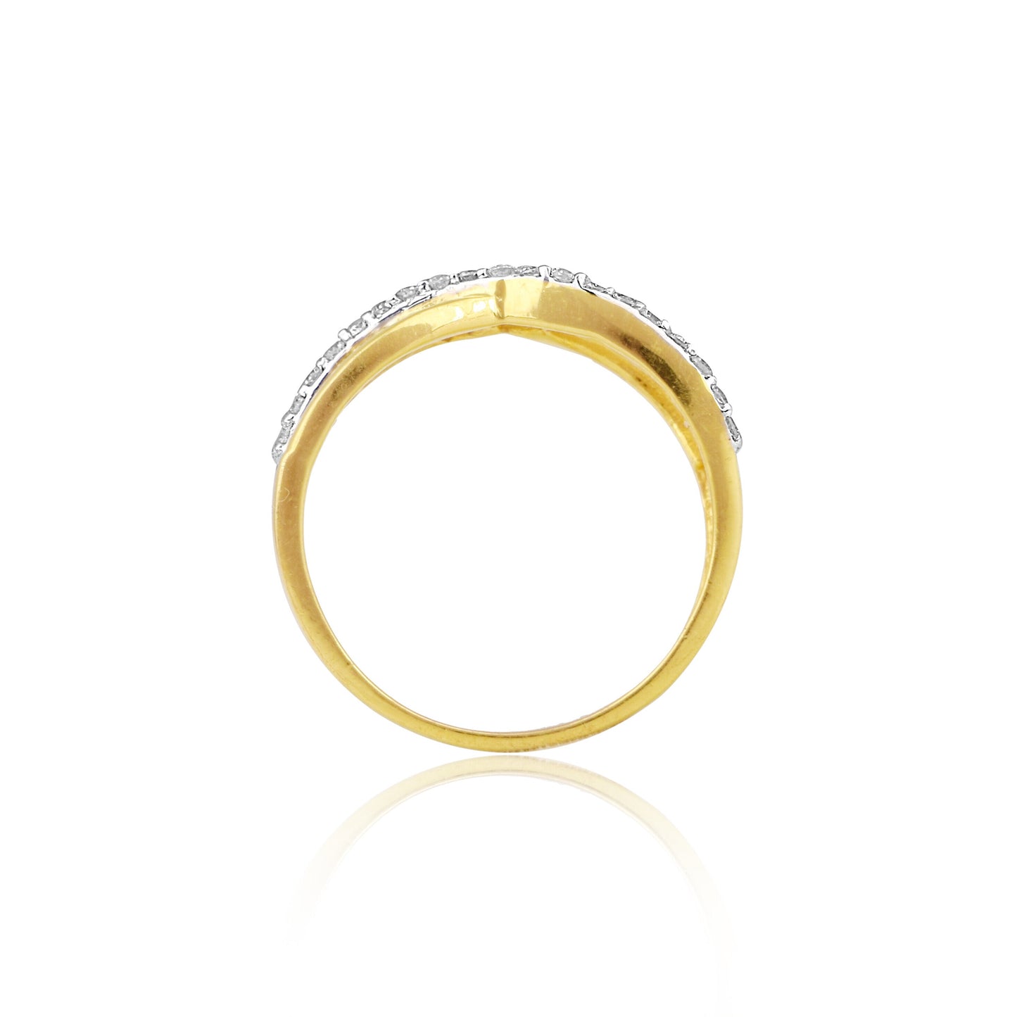 0.44 Ct. IGI Certified 18k Yellow Gold Graceful Wave GH VS Diamond Women's Ring - view 2