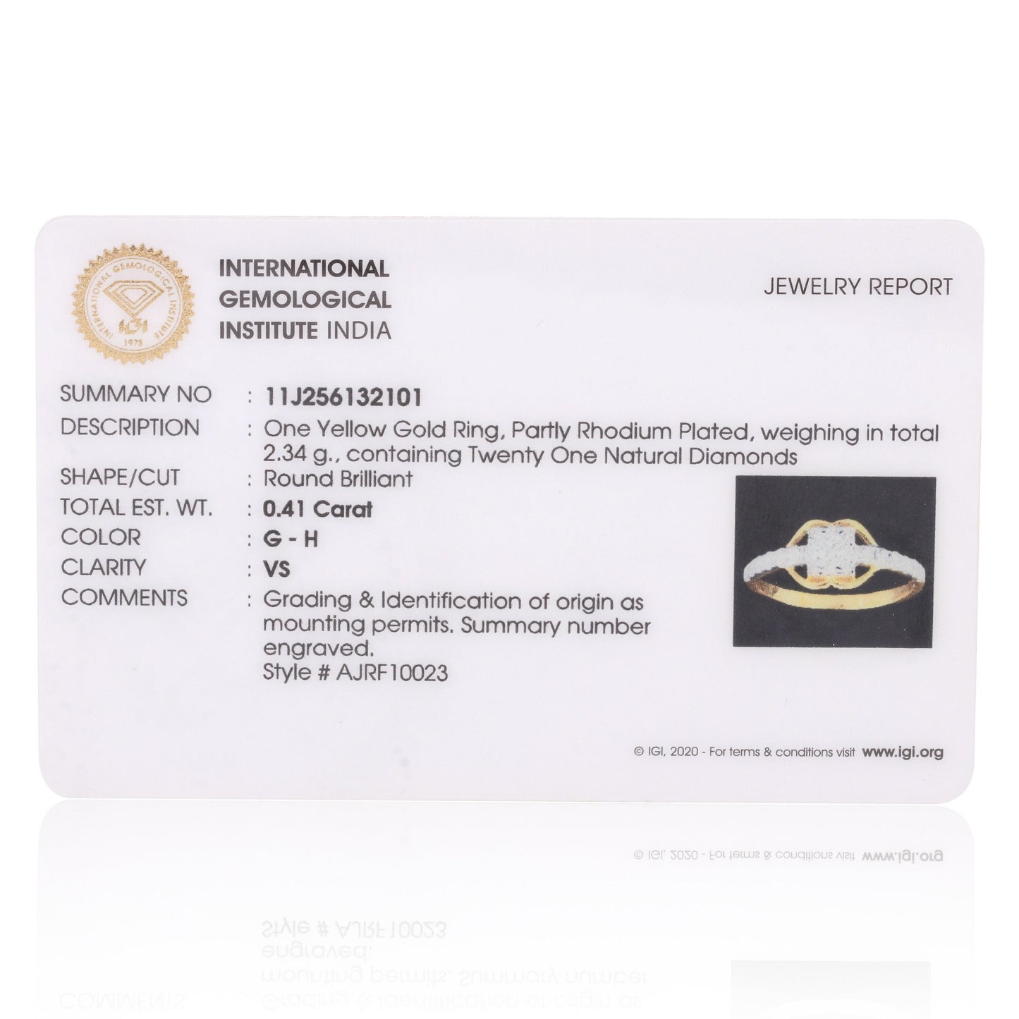 0.41 Ct. IGI Certified 18K Solid Yellow Gold Diamond Cluster Ring For Women - view 6