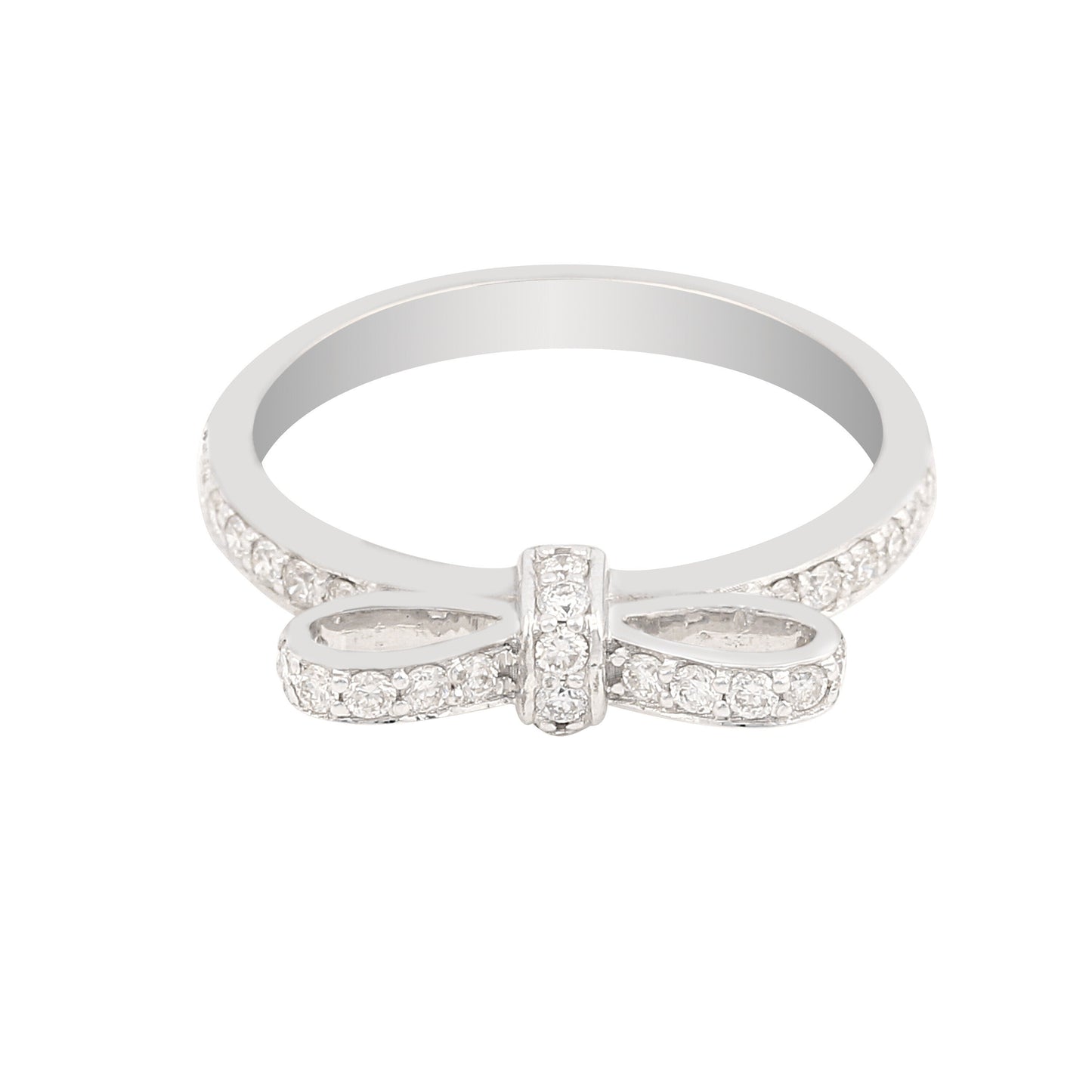 0.36 Ct. IGI Certified Natural Diamond 18k White Gold Solitaire Bypass Ring