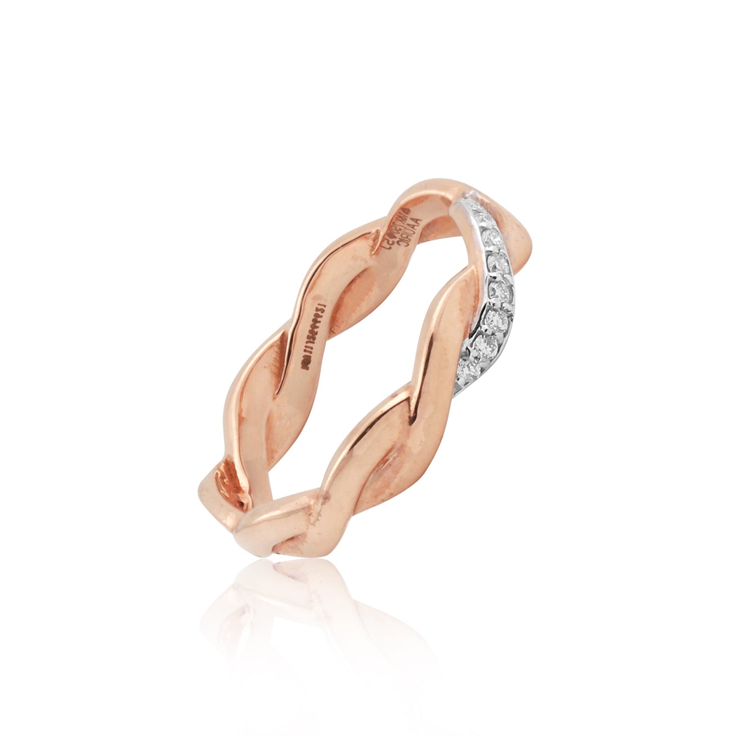 0.09 Ct. IGI Certified Natural Diamond 18k Yellow Gold Swirl Ring For Birthday - view 5
