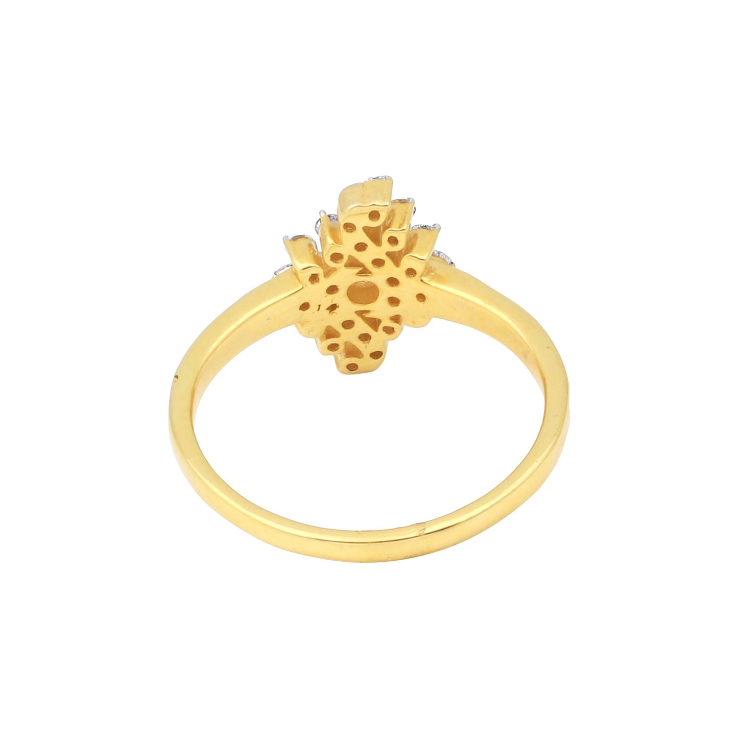0.27 Ct. IGI Certified Natural Diamond 18k Yellow Gold Floral Cluster Ring - view 6