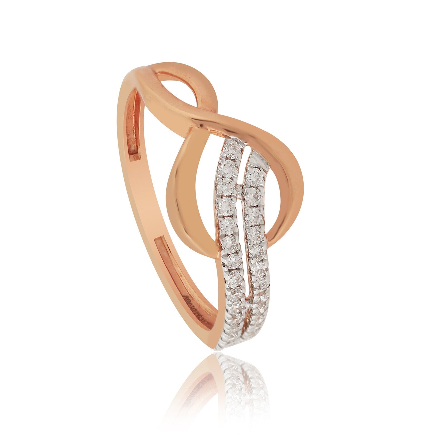 0.25 Ct. IGI Certified Natural Diamond 18k Rose Gold Cluster Ring For Women - view 2