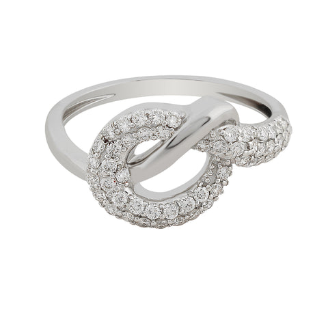 0.50 Ct. IGI Cert 18k White Gold Diamond Legacy Knot Ring - Love & Unity Symbol