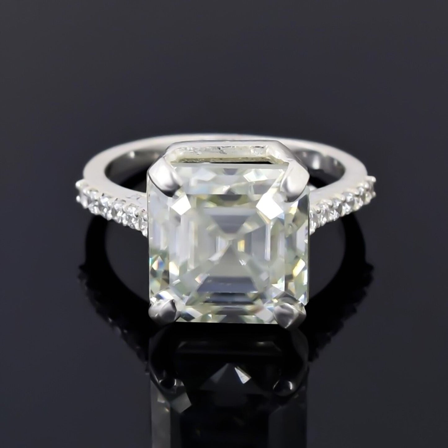 Certified 8.75ct VS1 White Moissanite Ring Jewellery for Christmas 18K Gold Plated Ve 18K Gold Plated