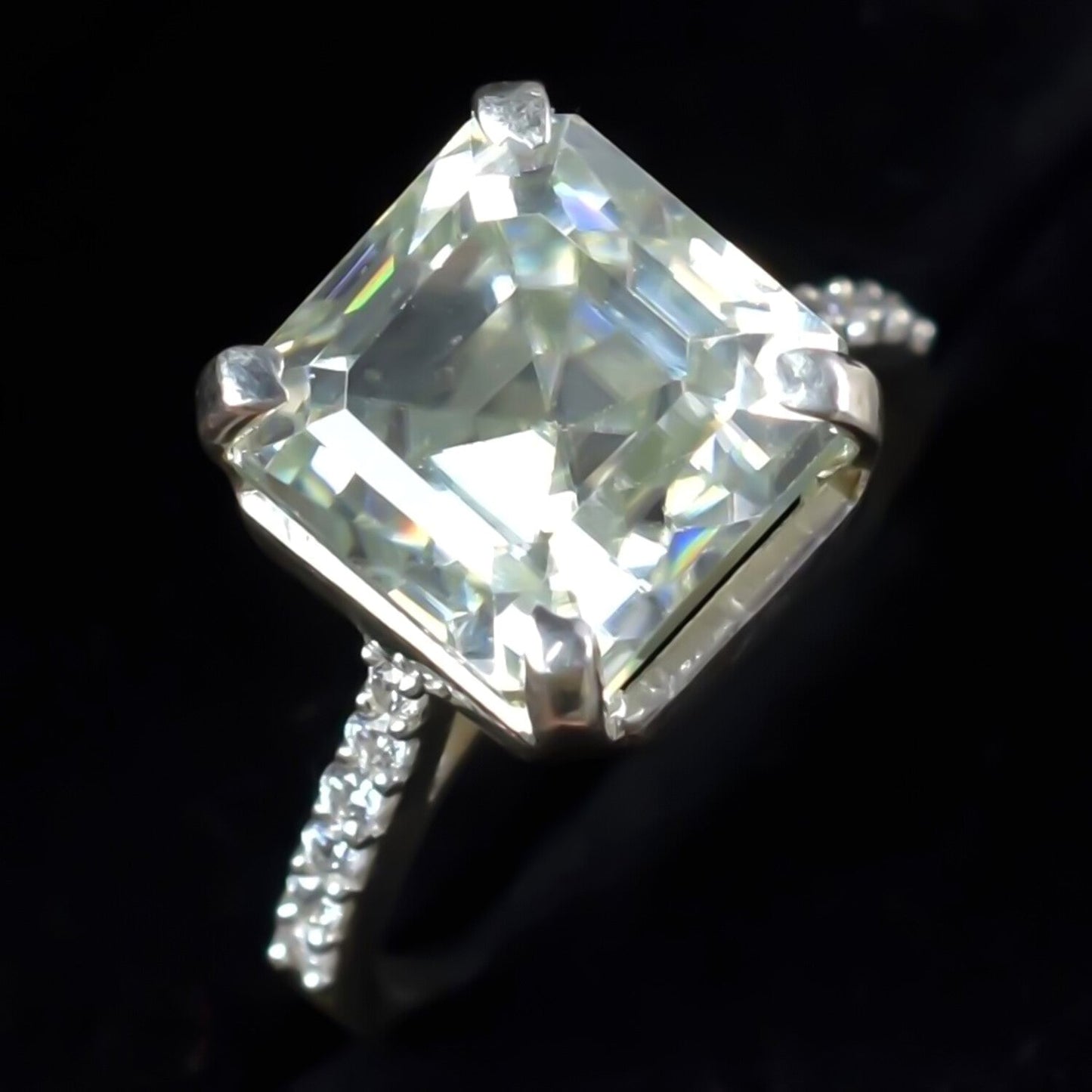 Certified 8.75ct VS1 White Moissanite Ring Jewellery for Christmas 18K Gold Plated Ve 18K Gold Plated
