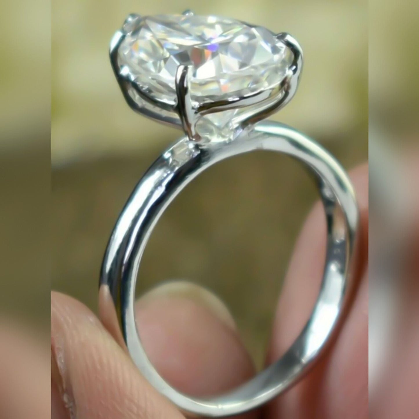 Certified 5.5ct VS1 White Moissanite Ring Jewellery Gift for Women 18K Gold Plated Ve 18K Gold Plated