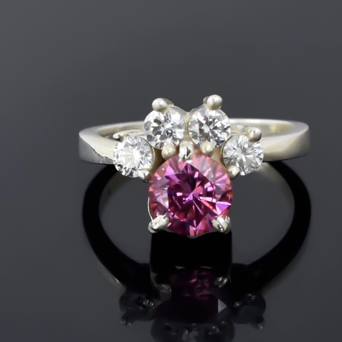 Certified 1.50ct VVS1 Pink Moissanite Ring Birthday Gift Jewellery 18K Gold Plated Ve 18K Gold Plated