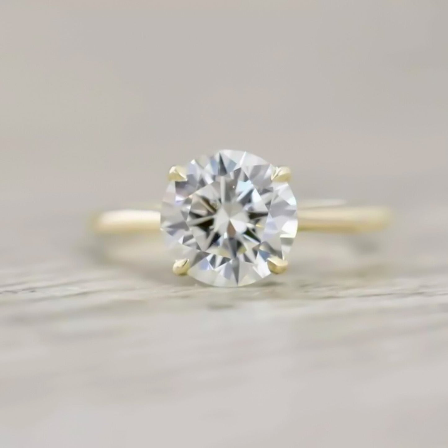 Certified 2.35ct VS1 White Moissanite Ring Birthday Gift Jewellery 18K Gold Plated Ve 18K Gold Plated