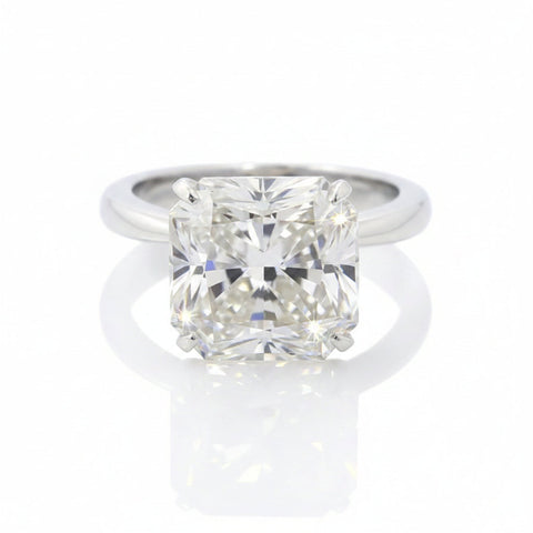Certified Natural 4.90ct VS1 Radiant White Moissanite Ring For Birthday 18K Gold Plated