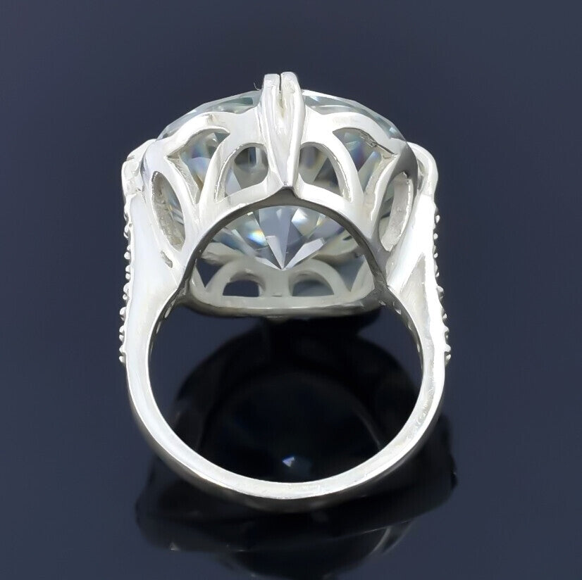 Certified Natural 10ct VS1 Round White Moissanite Ring Jewellery 18K Gold Plated Verm 18K Gold Plated