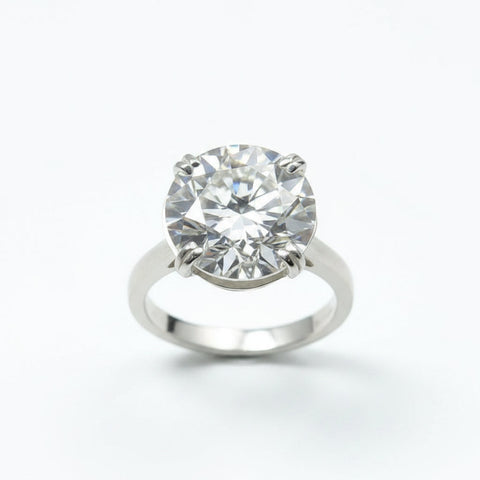 Certified Natural 10ct VS1 Round White Moissanite Ring Jewellery 18K Gold Plated Verm 18K Gold Plated