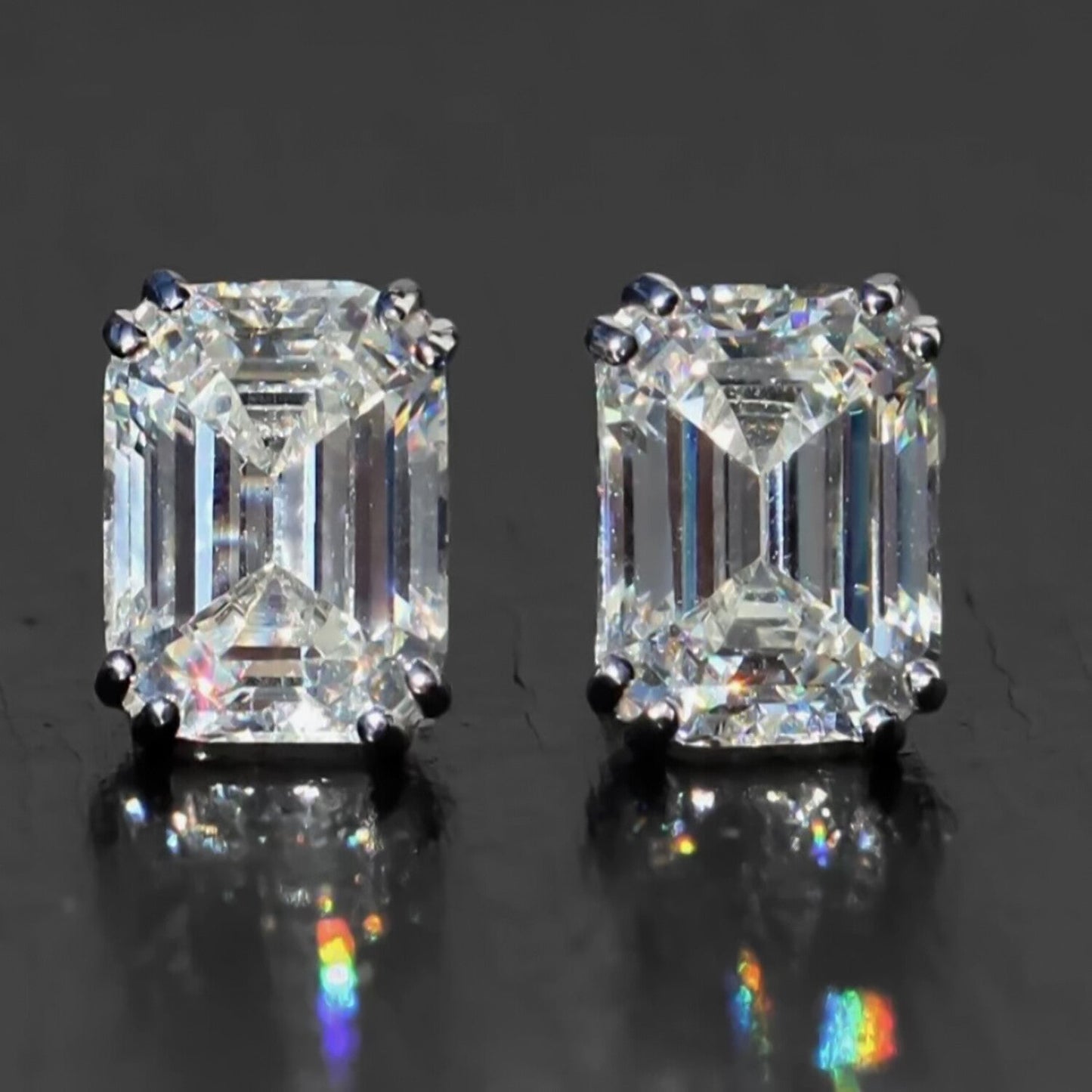 5.00 ct DEW White Moissanite Solitaire Studs In Gold Vermeil For Girls