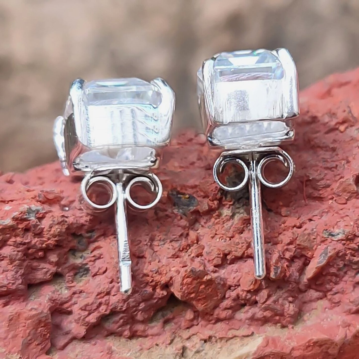 5.00 ct DEW White Moissanite Solitaire Studs In Gold Vermeil For Birthday