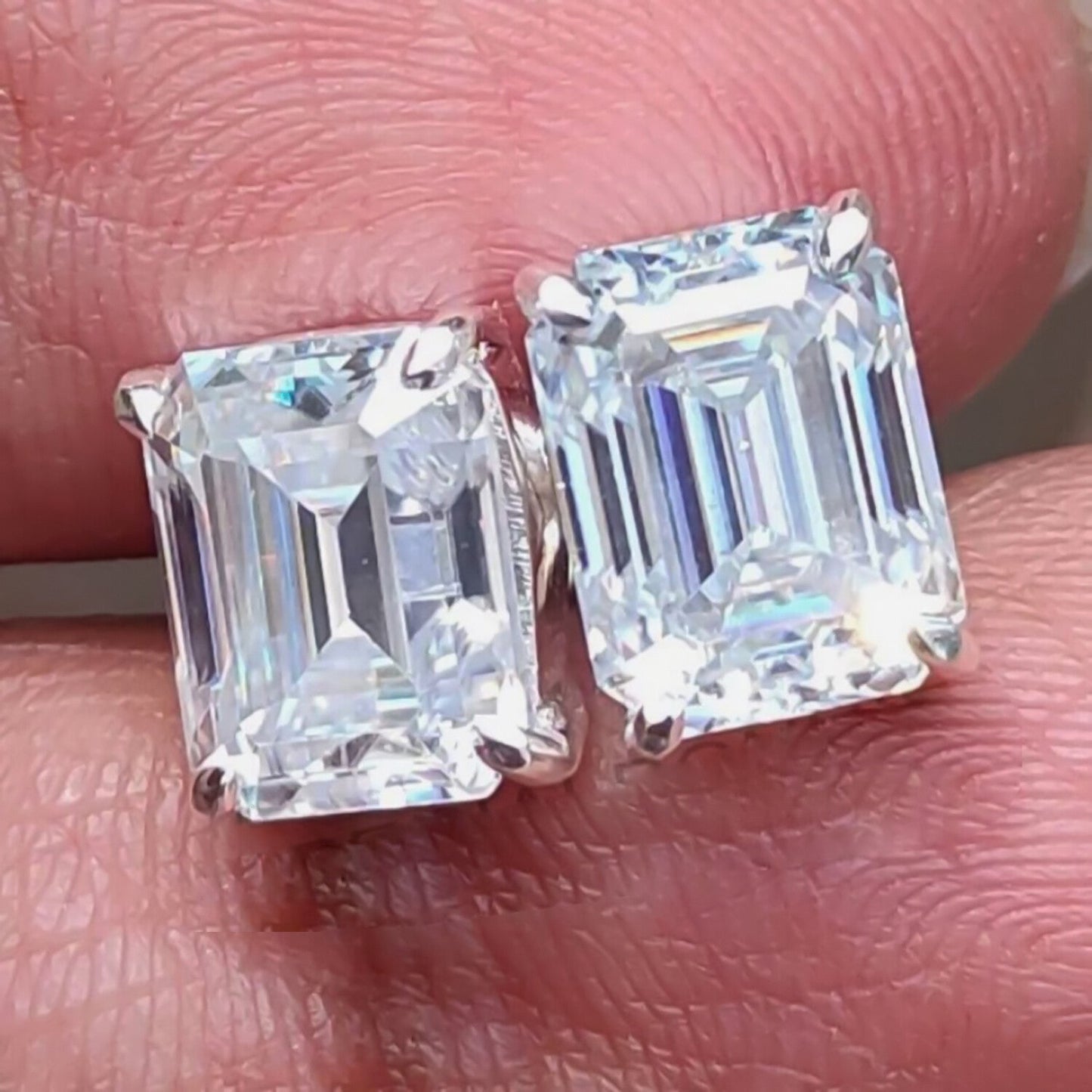 5.00 Ct White Moissanite Solitaire Studs In Gold Vermeil For Birthday - GEMHUB