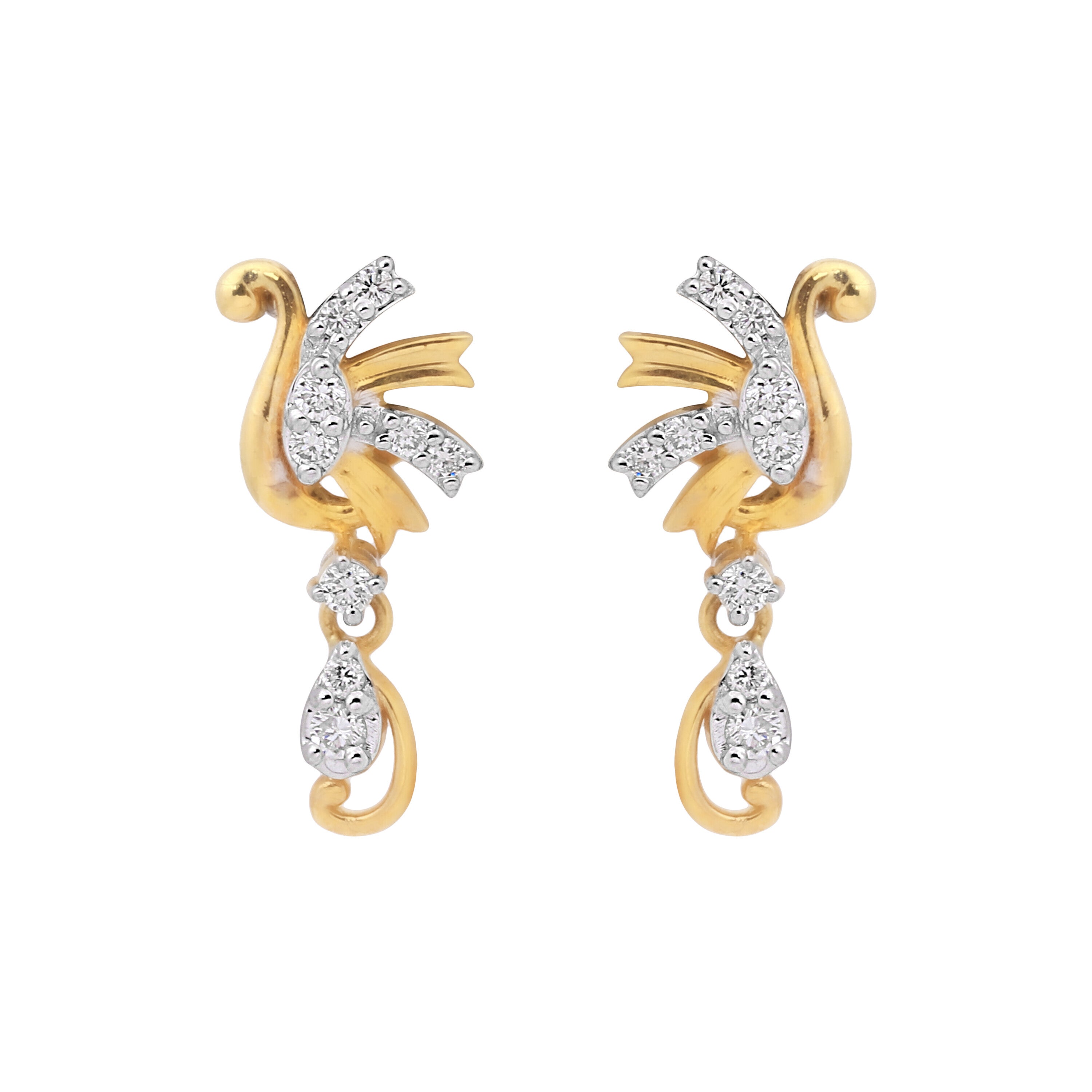 IGI Certified 0.28 Ct Diamond Stud Earrings G-H VS Brilliant Cut Tops