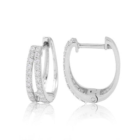 0.55 Ct Round Diamond Stud Earrings IGI Certified H-I VS 18K Gold Jewellery