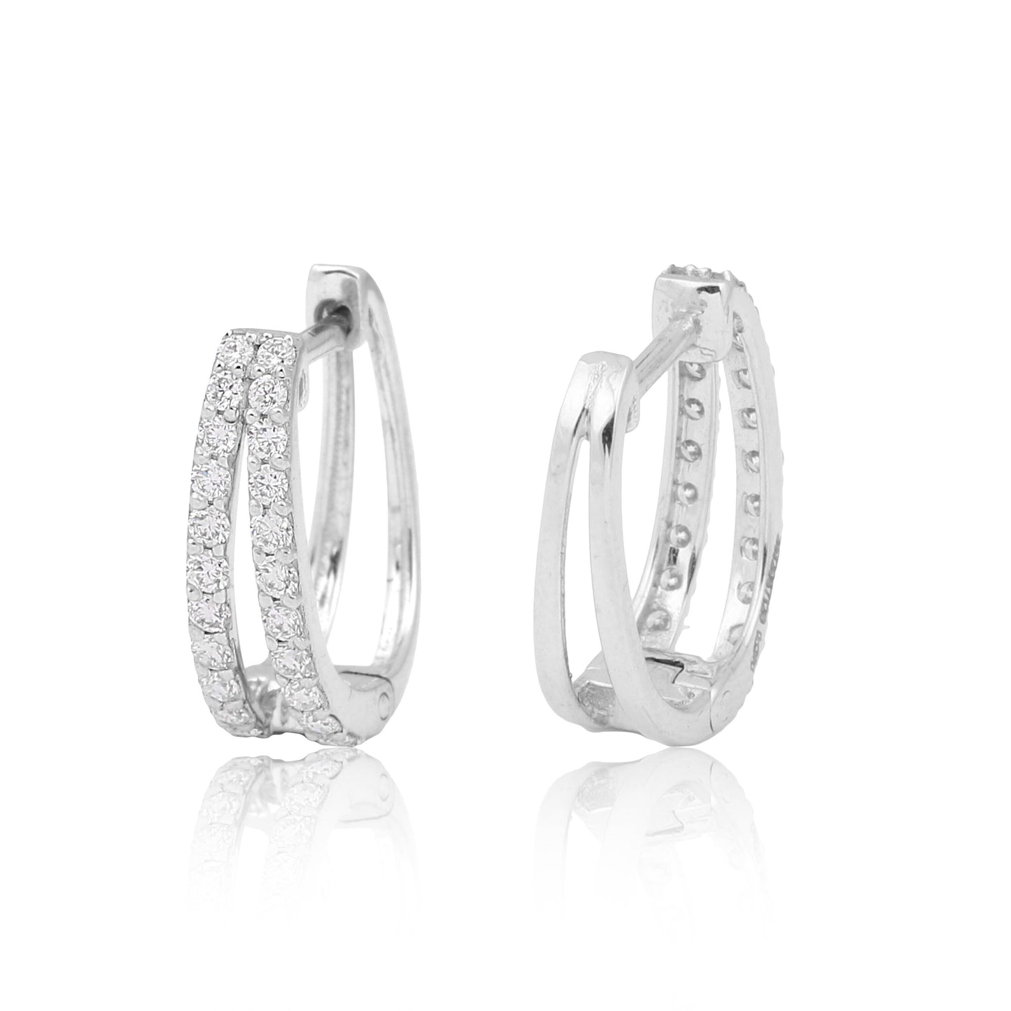 0.55 Ct Round Diamond Stud Earrings IGI Certified H-I VS 18K Gold Jewellery