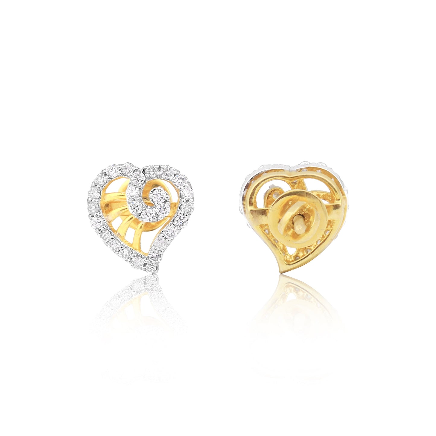 Classic Jewellery 0.56 Ct Round Diamond Earrings IGI Certified SI2-I1 18K Gold