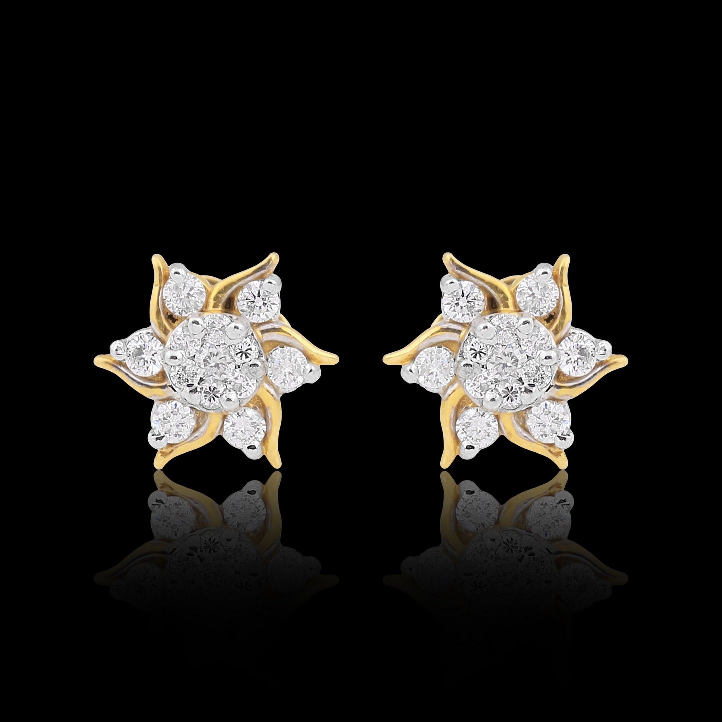 IGI Certified 0.59 Ct Diamond Earrings H-I I1-I2 Round 18K Gold Jewellery