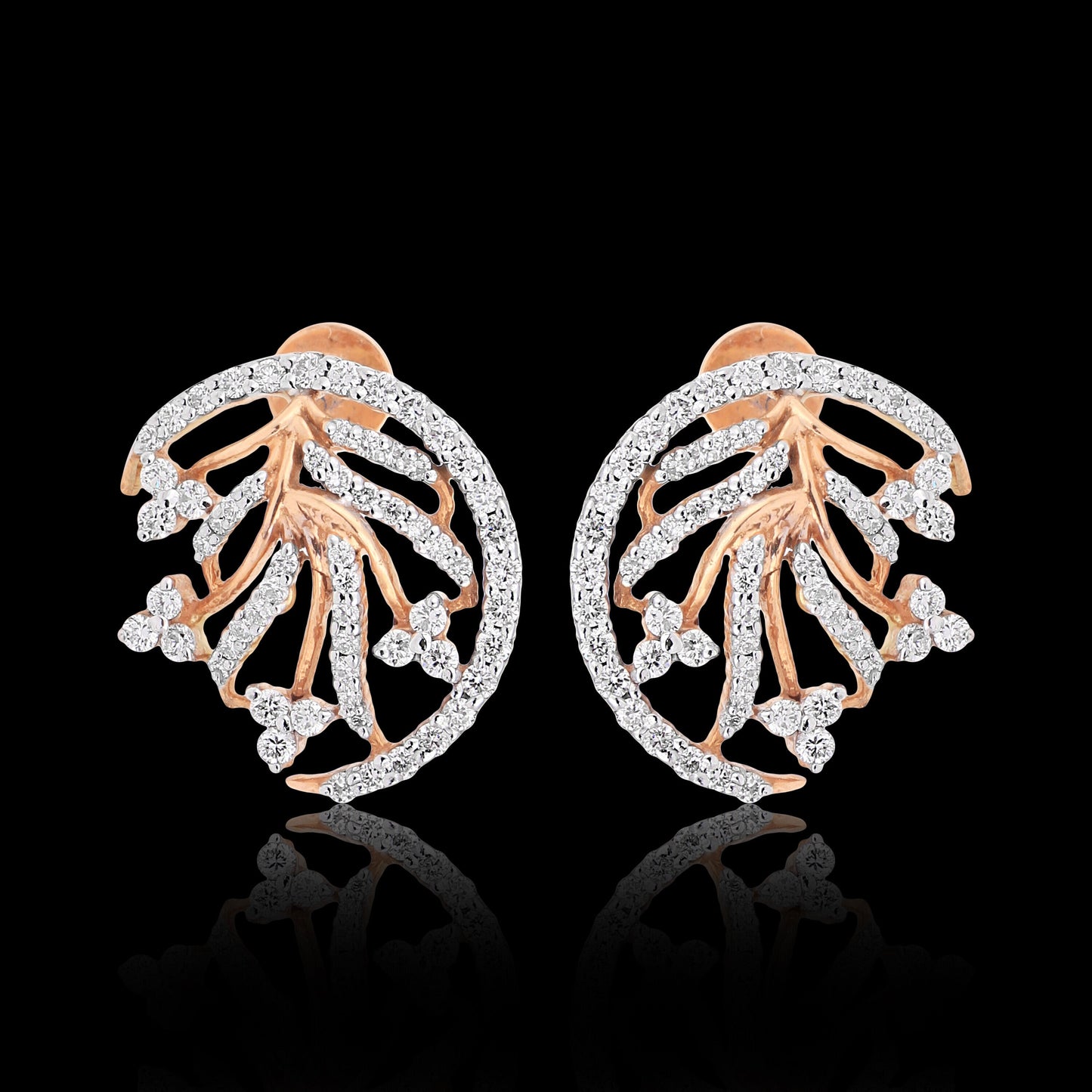 1.45 Ct Natural Diamond Stud Earrings IGI Certified H-I VS Round Brilliant Tops