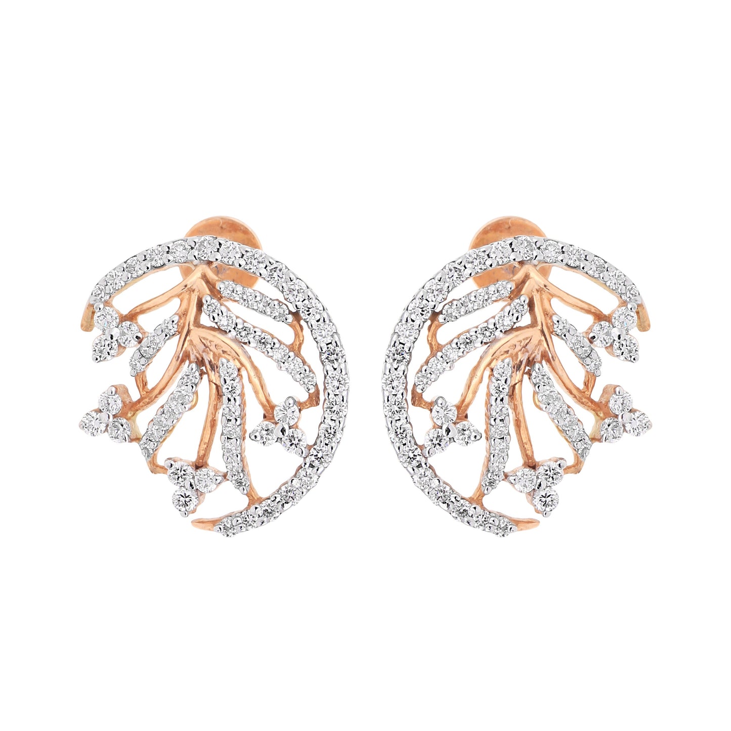 1.45 Ct Natural Diamond Stud Earrings IGI Certified H-I VS Round Brilliant Tops