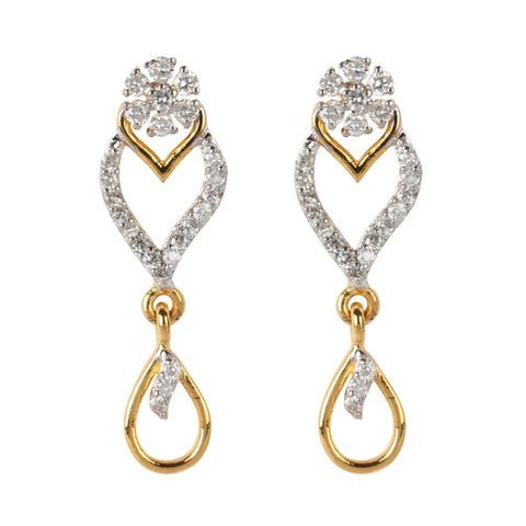 0.46 Ct Brilliant Diamond Stud Earrings 18K Gold IGI Certified H-I SI