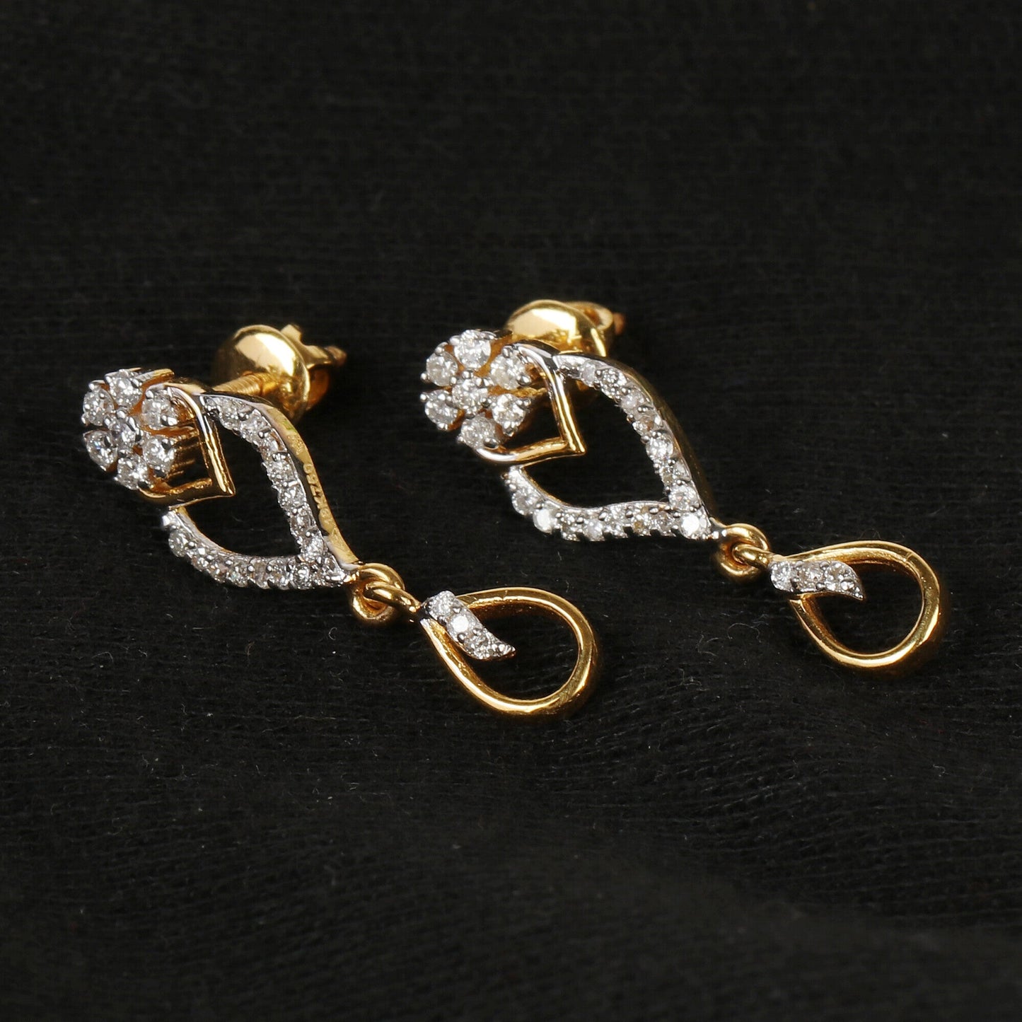 0.46 Ct Brilliant Diamond Stud Earrings 18K Gold IGI Certified H-I SI