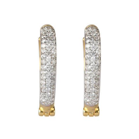 18K Yellow Gold Drop Earrings with Natural Diamond 0.60 Ct. Certified