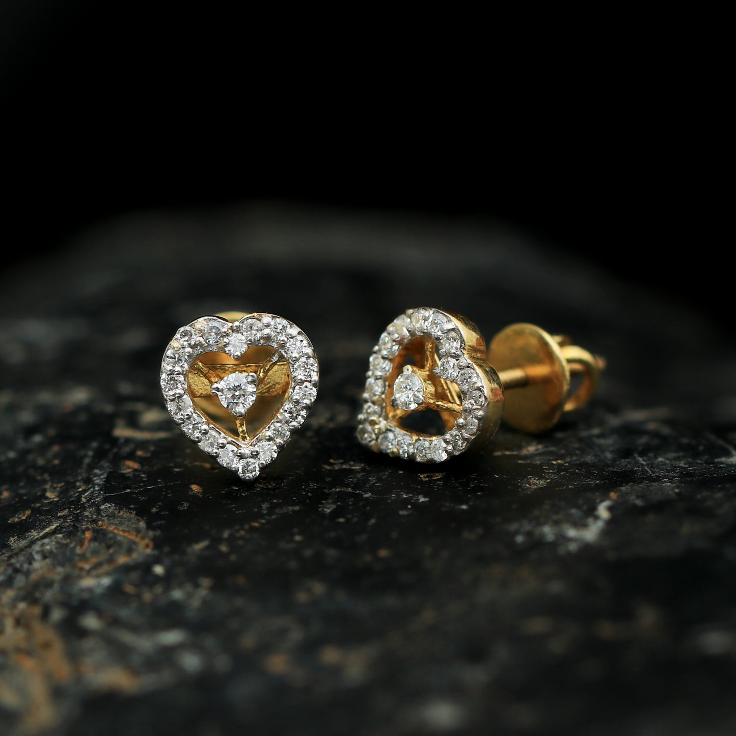 0.44 Ct Round Diamond Earrings IGI Certified G-H-I SI2-I1 18K Gold Jewellery