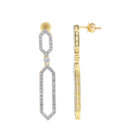 1.03 Ct Round Diamond Stud Earrings IGI Certified G-H-I VS 18K Gold Fine Jewellery