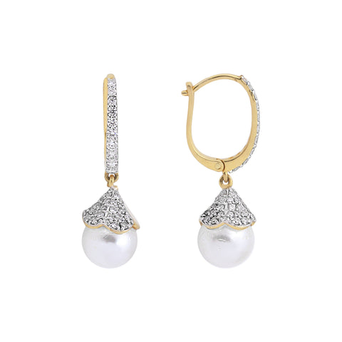Elegant 0.78 Ct Natural Diamond Earrings IGI Certified H-I VS 18K Gold Tops