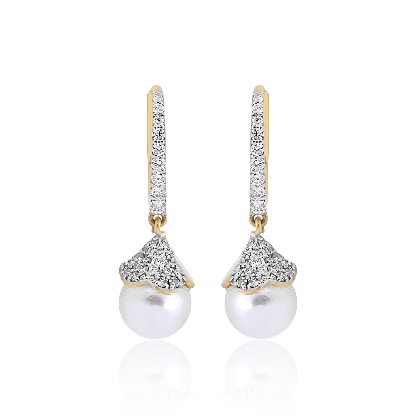 Elegant 0.78 Ct Natural Diamond Earrings IGI Certified H-I VS 18K Gold Tops