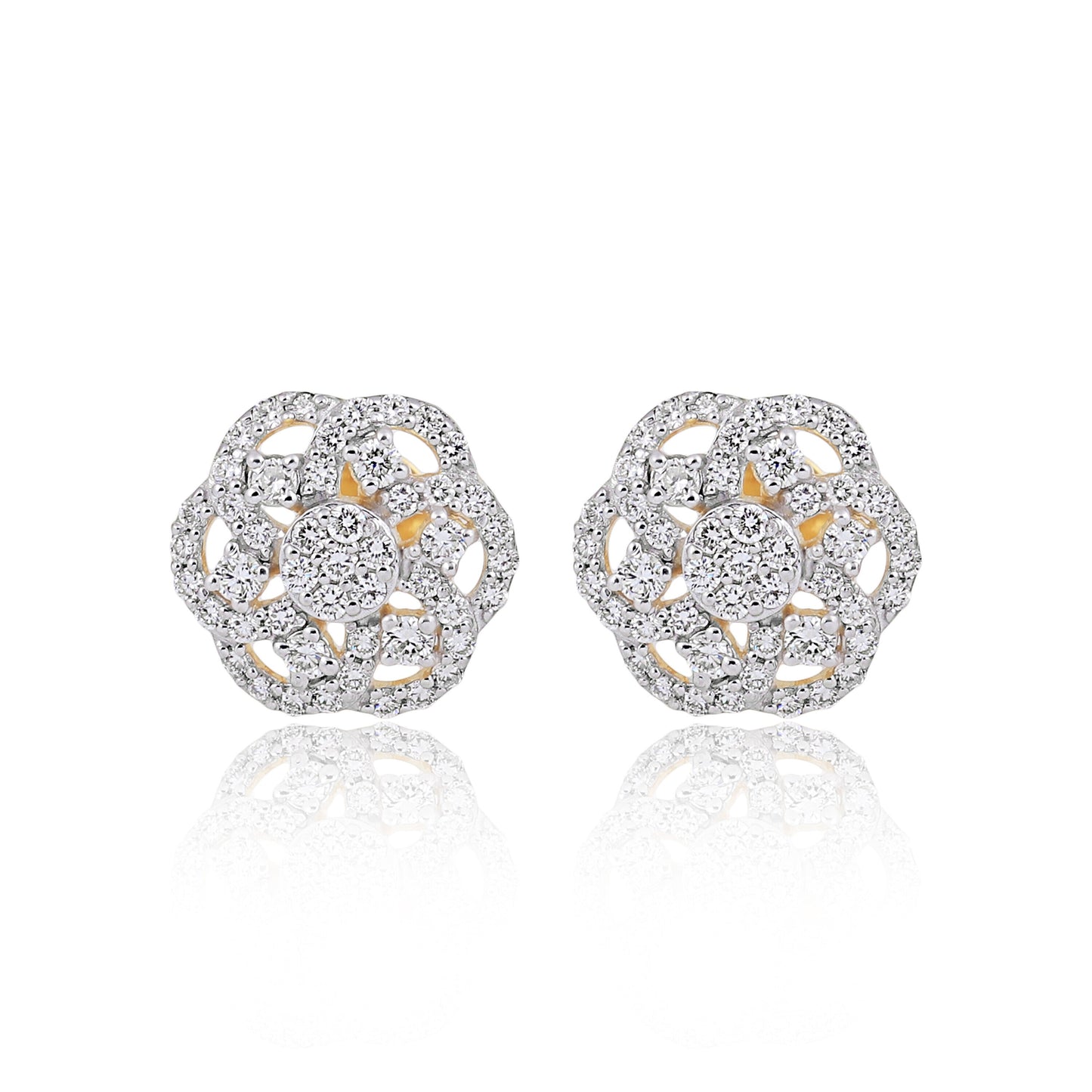 Stunning 1.12 Ct Diamond Stud Earrings IGI Certified G-H VS 18K Gold Gift