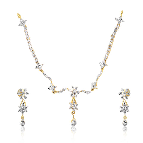 IGI Certified 18K Gold Diamond Jewellery Set 2.03 Ct G-H VS Stylish Luxury Set