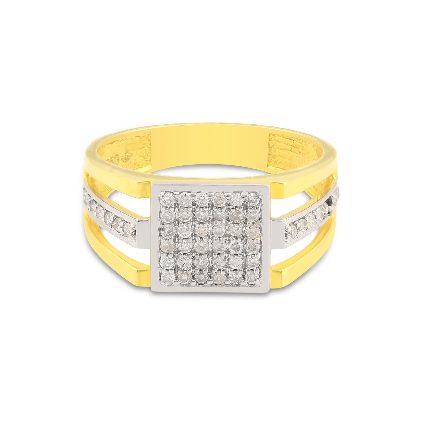 Premium Men's Diamond Ring 0.49 Ct 18K Gold IGI Certified H-I SI Statement Ring