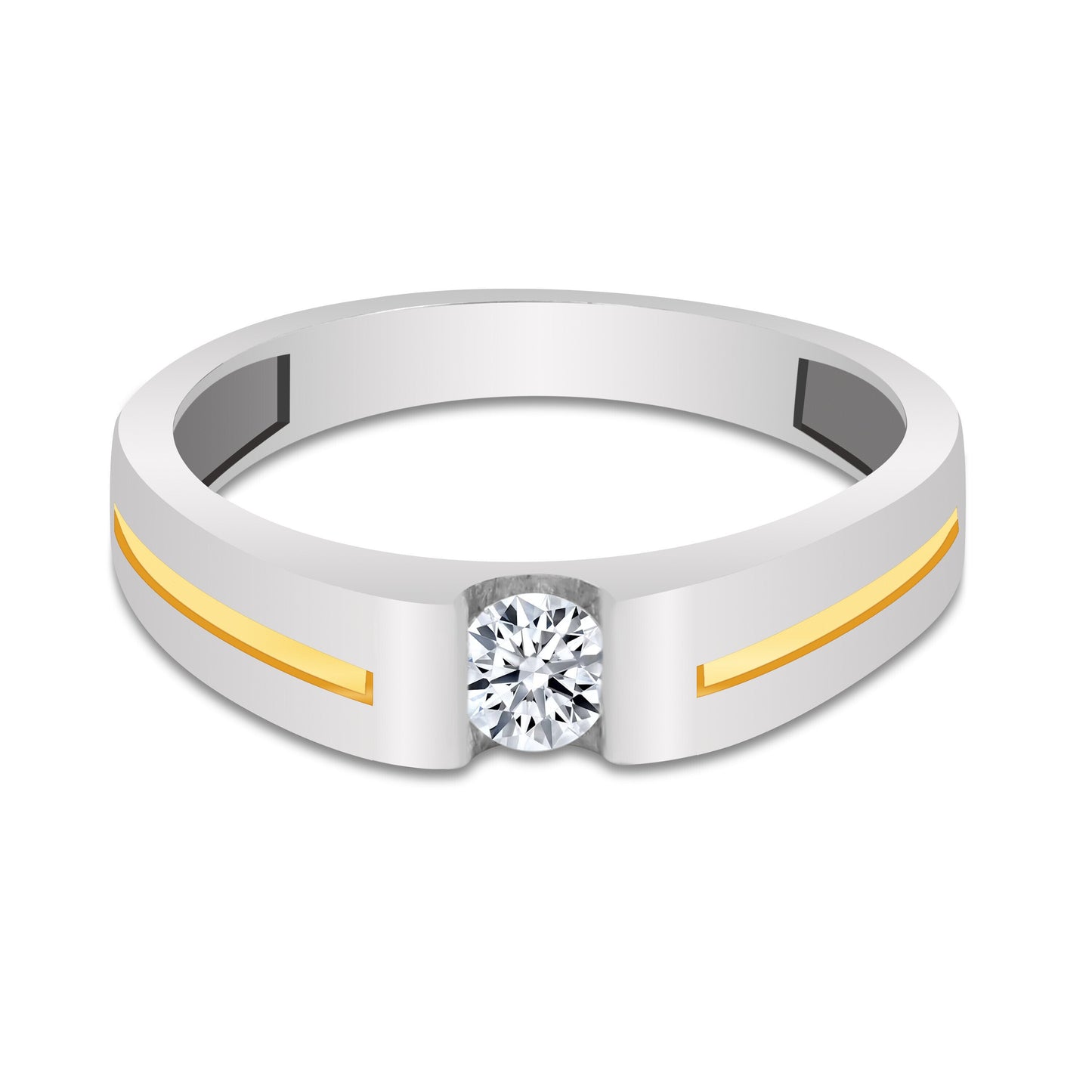 IGI Certified Diamond Gents Ring 0.30 Ct 18K Gold L-M SI Elegant Men's Jewellery