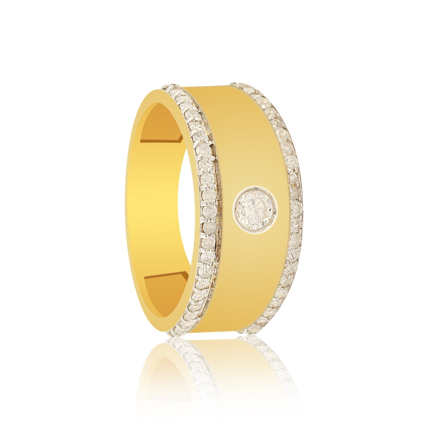 Luxury Men's Diamond Ring 0.67 Ct 18K Gold IGI Certified H-I SI Fine Jewellery