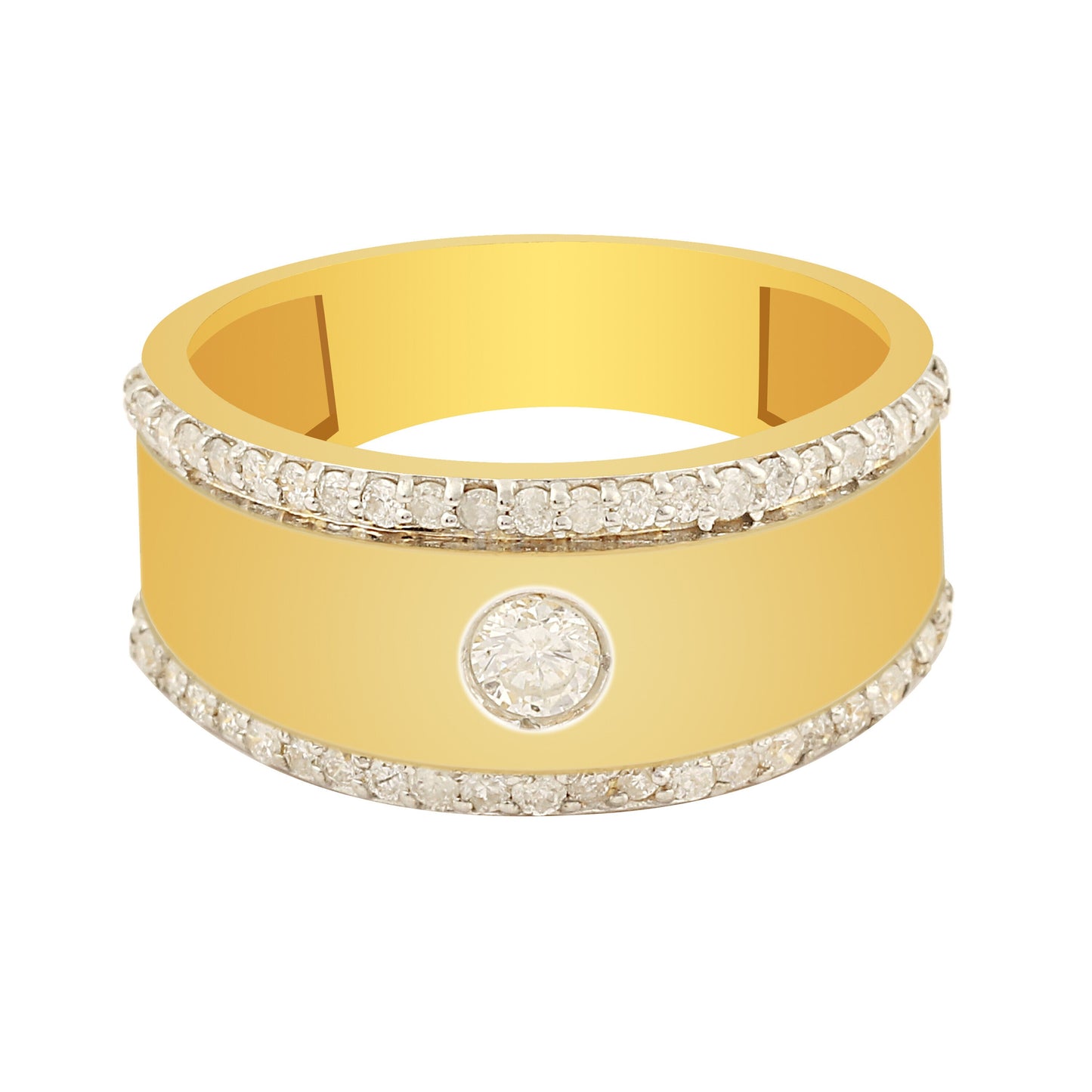 Luxury Men's Diamond Ring 0.67 Ct 18K Gold IGI Certified H-I SI Fine Jewellery