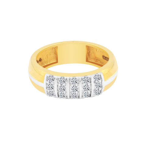 0.35 Ct Diamond Men's Ring 18K Gold IGI Certified H-I I1 Natural Diamond Ring
