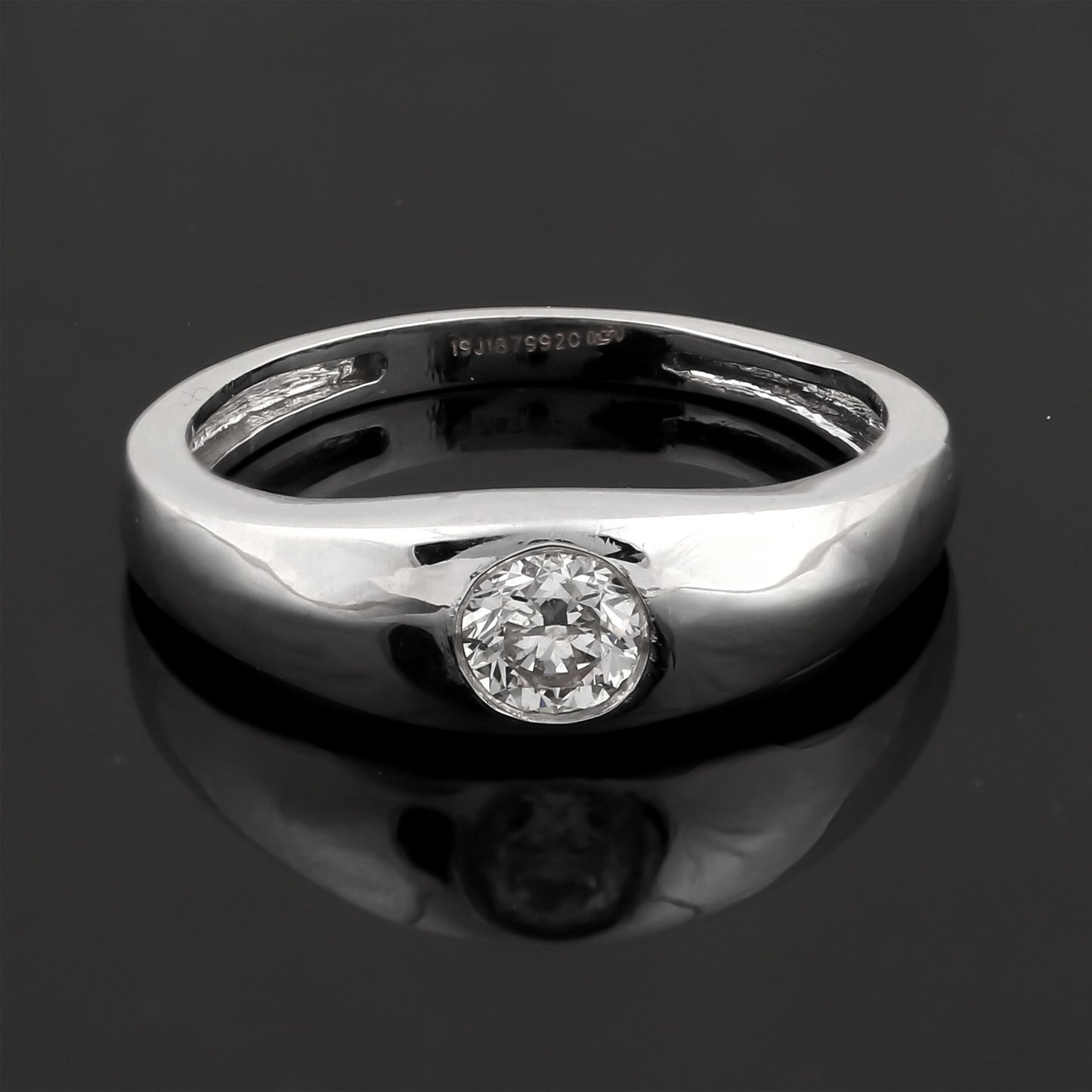 0.50 Ct Natural Diamond Gents Ring 18K Gold IGI Certified J-K Color I1 Clarity
