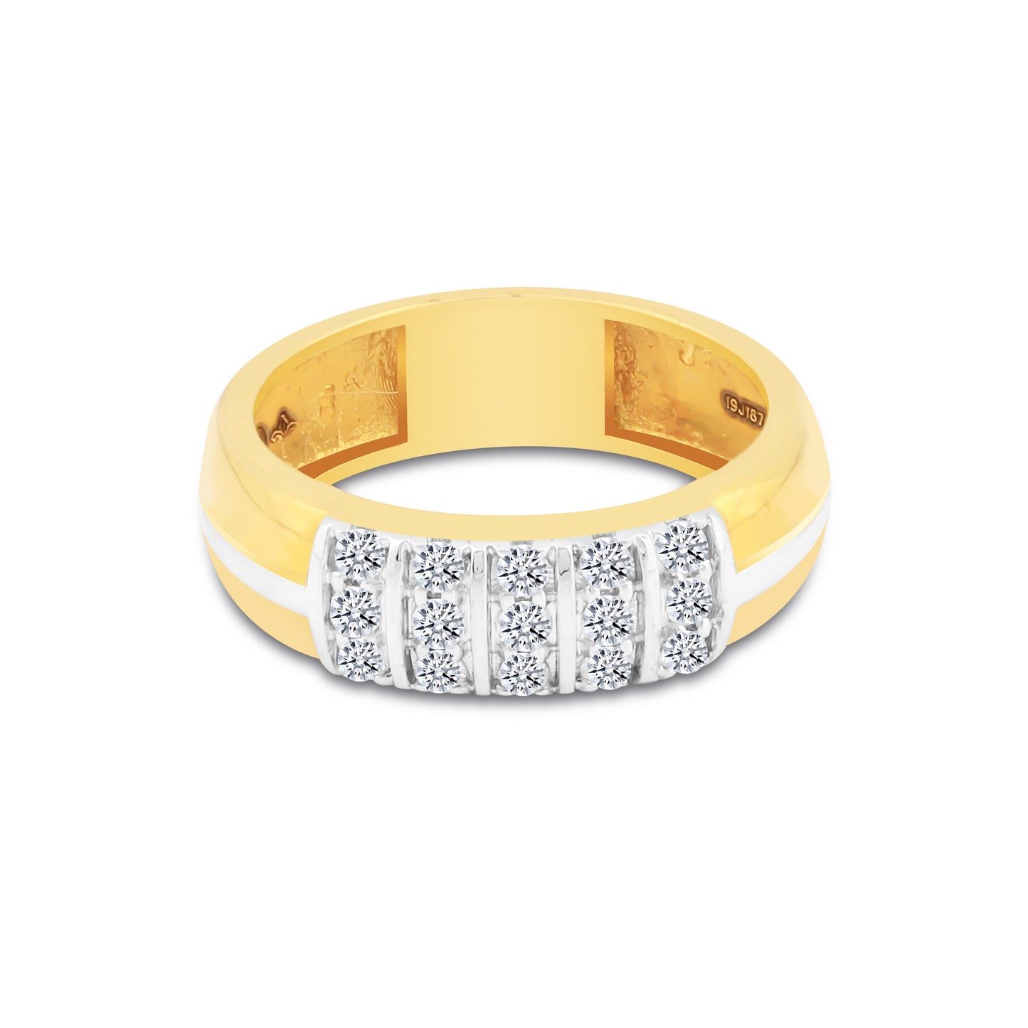 0.35 Ct Diamond Men's Ring 18K Gold IGI Certified H-I I1 Natural Diamond Ring